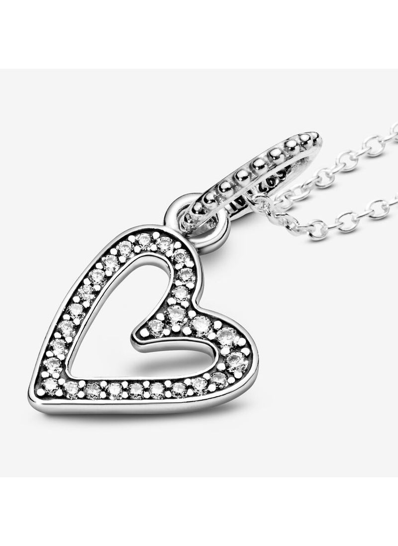PANDORA Sparkling Freehand Heart Pendant Necklace  - Image 5