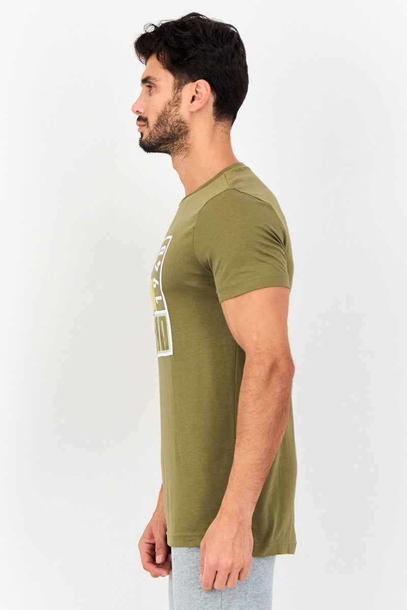 PUMA تي شيرت رياضي للرجال بأكمام قصيرة مناسب في الهواء الطلق، زيتوني داكن - Image 3