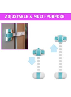 Safe-O-Kid ® Adjustable Medium Multi Purpose Child Safety Lock Blue, Pack Of 16  - Image 5