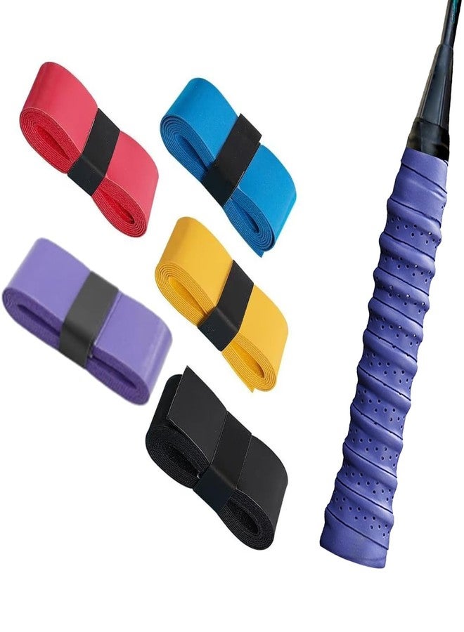 BCNJEPIN Badminton Grip Tape, 5PCS Towel Grip for Badminton Racquet, Racket Grip Anti Slip, Cushion Wrap for Badminton Grip, 105cm Long in 5 Colors (Red, Purple, Blue, Yellow, Black) - Image 1