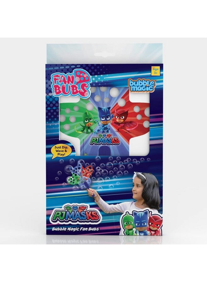 Bubble Magic Fan Bubs PJ Masks, Bubble Solution with Hand Fan for The Kids 3 Years and Above, Multicolor, (FB50009) - Image 1