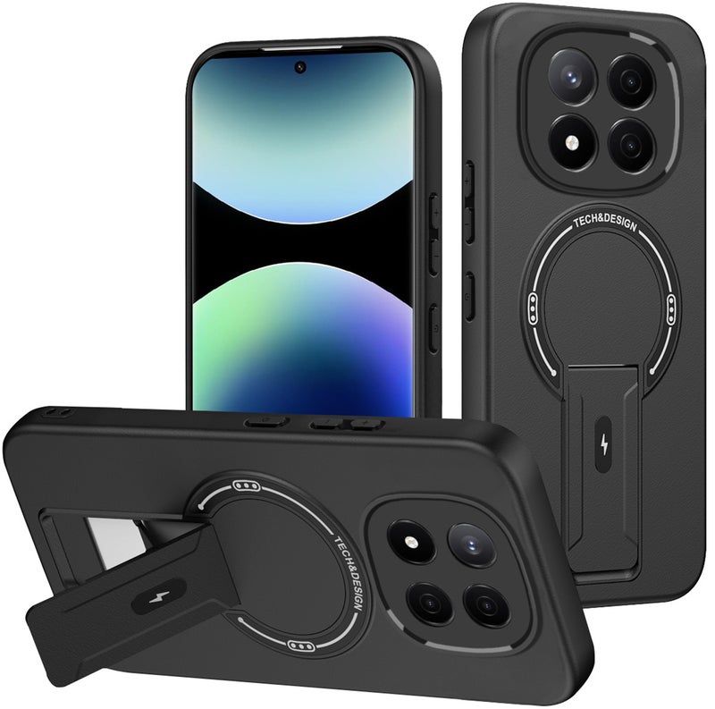 MagSafe Case Acrylic Protective for Redmi Note 14 Pro and Kickstand and Skin Feel in White for Travel - Image 2