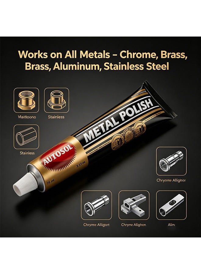 Autosol Metal Polish for Chrome Copper Brass and More, 75ml - Image 3
