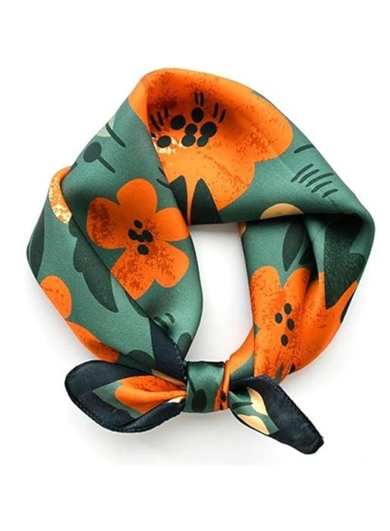 Captaintech 100% Mulberry Silk Neck Scarf 21"x21" Small Square Scarfs for Women, Silk Bandana, Square Silk Scarf for Women, Bag Handle Scarf - Image 1