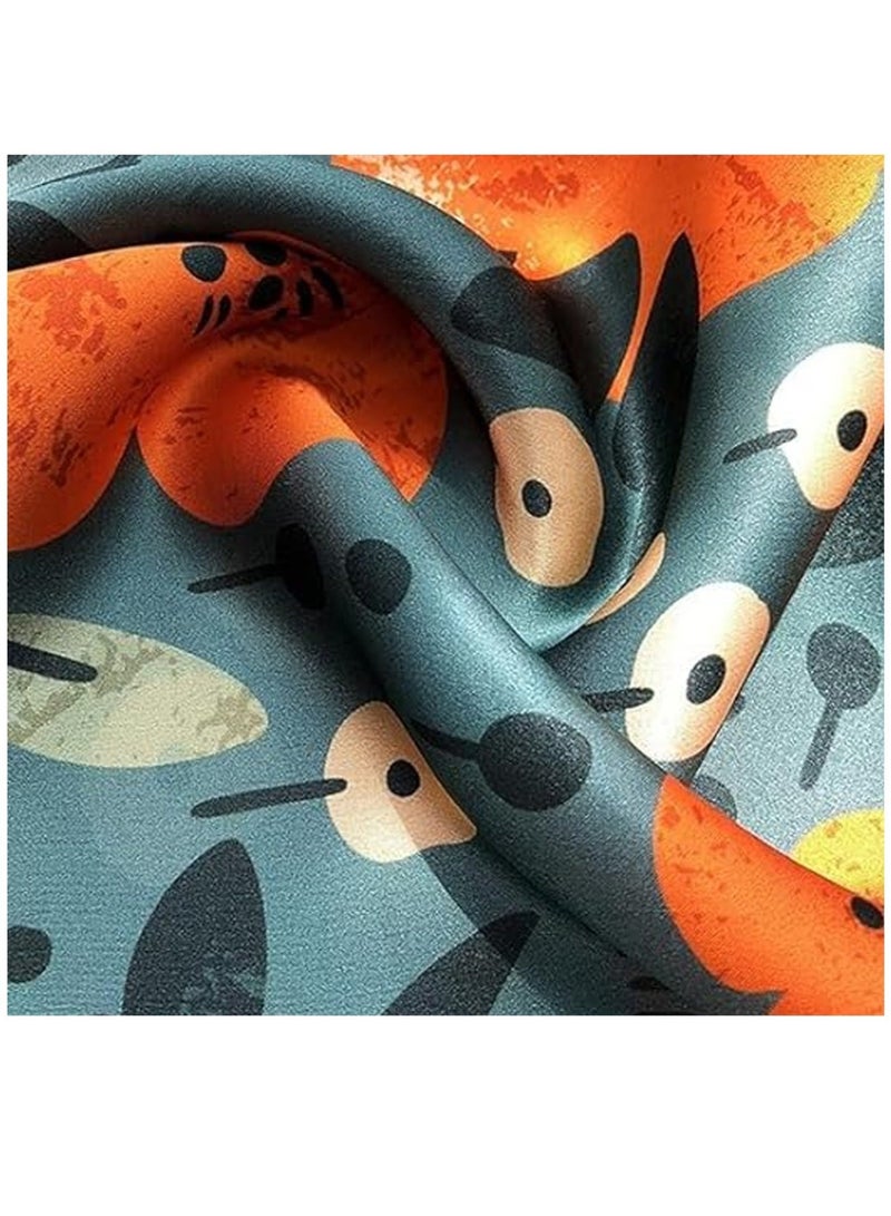 Captaintech 100% Mulberry Silk Neck Scarf 21"x21" Small Square Scarfs for Women, Silk Bandana, Square Silk Scarf for Women, Bag Handle Scarf - Image 2