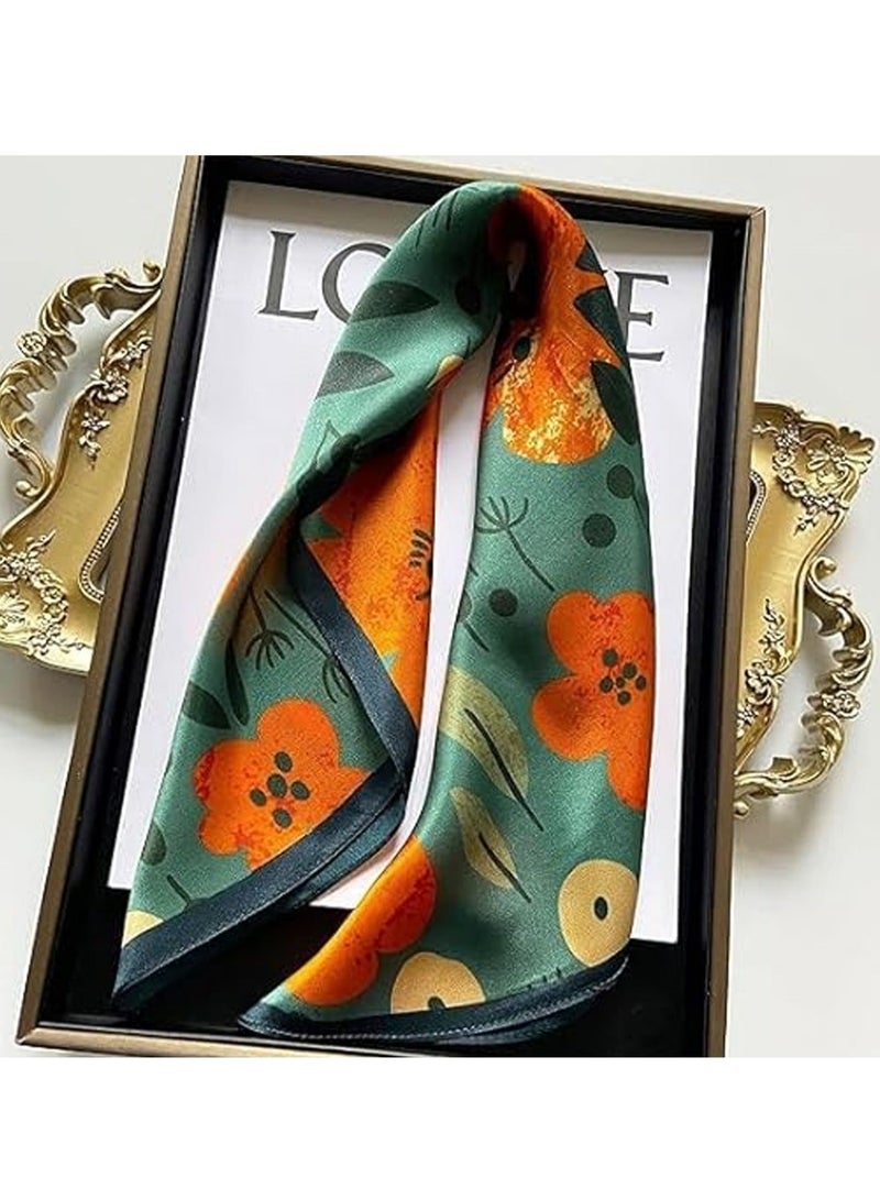 Captaintech 100% Mulberry Silk Neck Scarf 21"x21" Small Square Scarfs for Women, Silk Bandana, Square Silk Scarf for Women, Bag Handle Scarf - Image 3