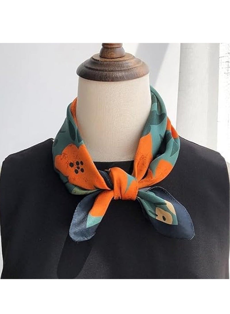 Captaintech 100% Mulberry Silk Neck Scarf 21"x21" Small Square Scarfs for Women, Silk Bandana, Square Silk Scarf for Women, Bag Handle Scarf - Image 5