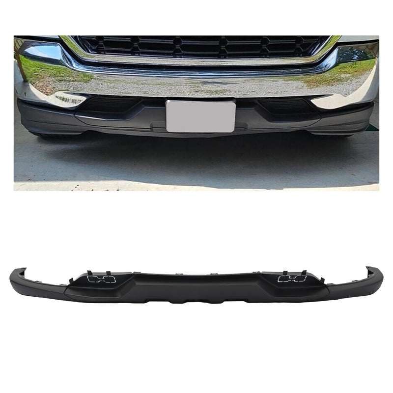 HECASA Front Bumper Lower Valance Compatible with 20162019 Chevrolet Chevy Silverado 1500 LD Replacement for 84029773 GM1015134C WTow Hooks Holes Air Dam Deflector PP Plastic Black