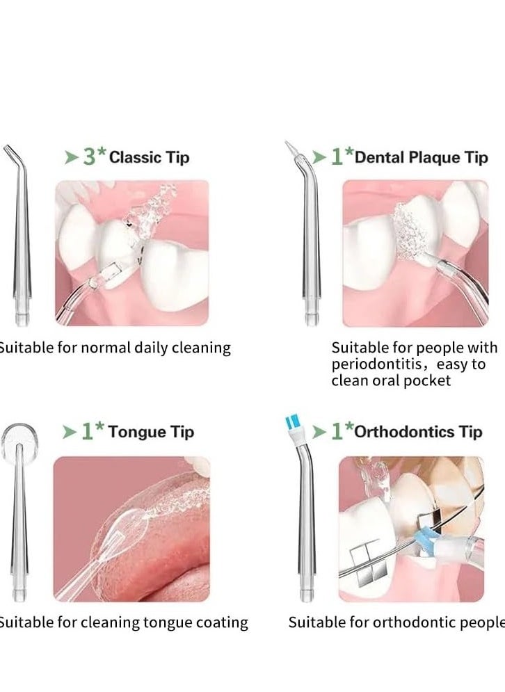 Water Flosser Tooth Brush, Cordless 310mL Professional Oral Irrigator, 360° Nozzle Rotation, Hidden Charging Port, 4 Modes 4 Jet Tips, IPX7 Waterproof, Easy-to-Clean (Black)