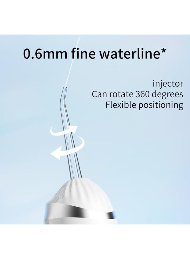 ACLIX Water Flosser Tooth Brush, Cordless 310mL Professional Oral Irrigator, 360° Nozzle Rotation, Hidden Charging Port, IPX6 Waterproof, Easy-to-Clean | White - Image 4