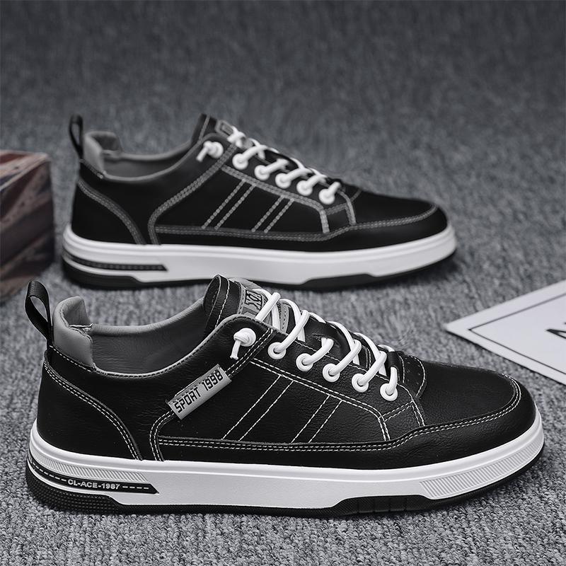 Shake tone men's shoes super fiber soft leather casual white shoes youth Four Seasons thin breathable lazy shoes wholesale foreign trade - Image 3