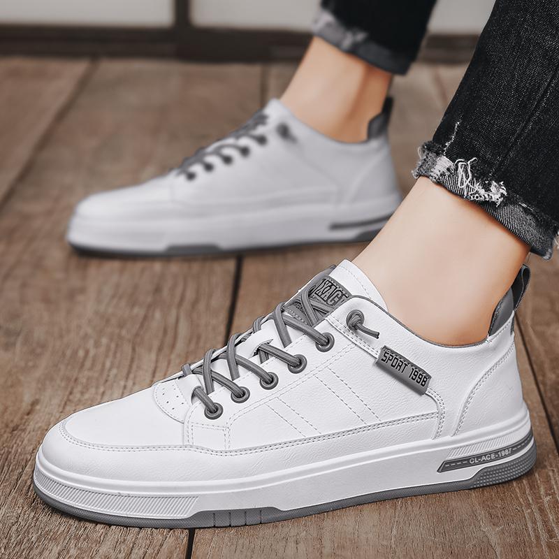 Shake tone men's shoes super fiber soft leather casual white shoes youth Four Seasons thin breathable lazy shoes wholesale foreign trade - Image 5