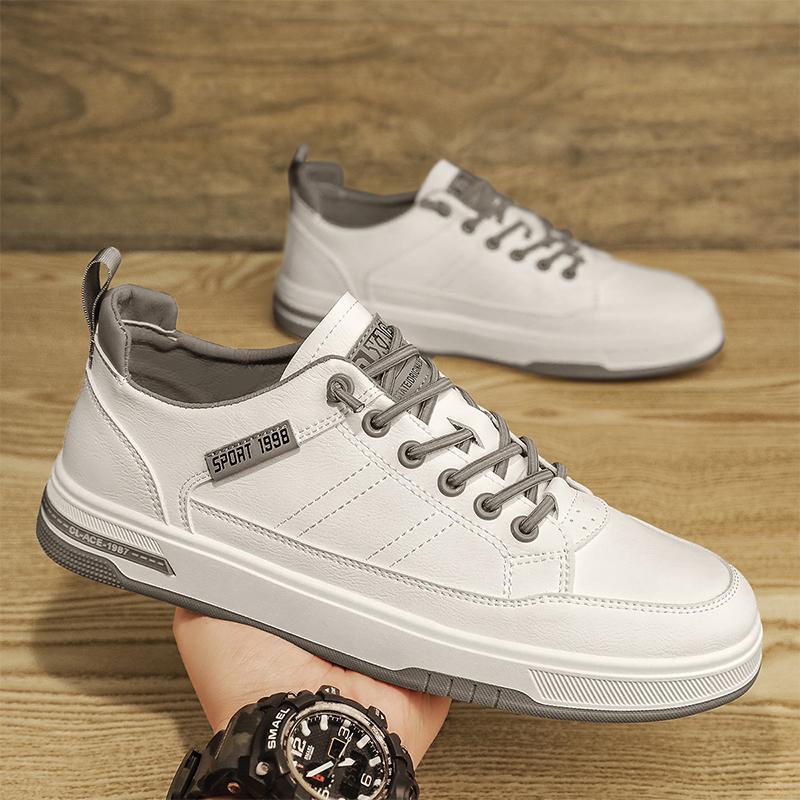 Shake tone men's shoes super fiber soft leather casual white shoes youth Four Seasons thin breathable lazy shoes wholesale foreign trade - Image 4