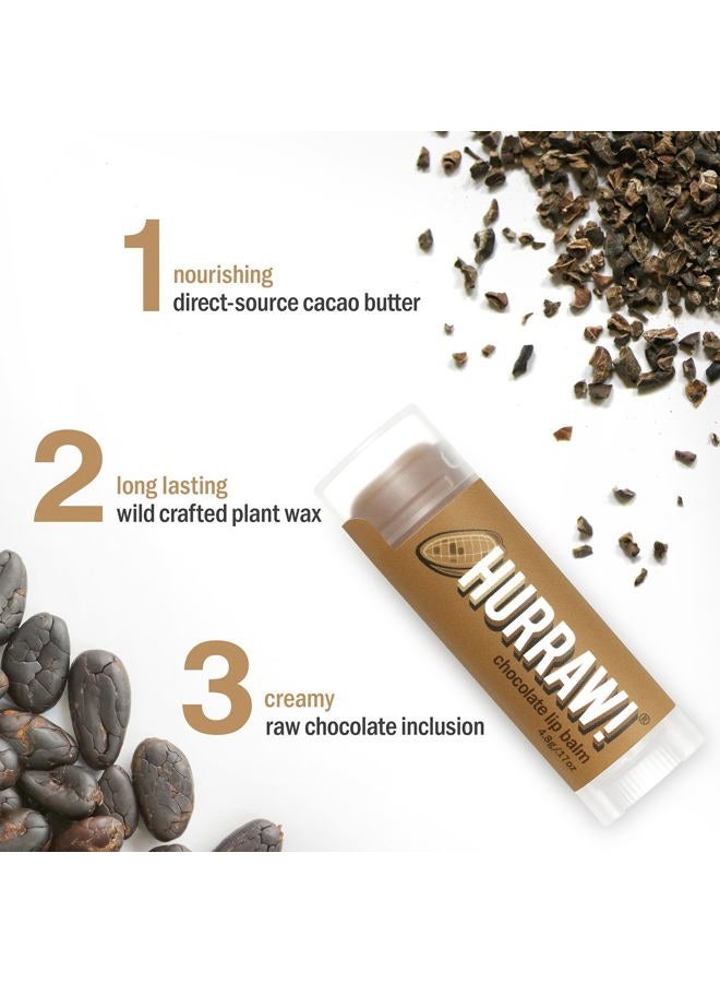 Hurraw! Chocolate Lip Balm, 3 Pack: Organic, Certified Vegan, Cruelty and Gluten Free. Non-GMO, 100% Natural Ingredients. Bee, Shea, Soy and Palm Free. Made in USA - Image 3