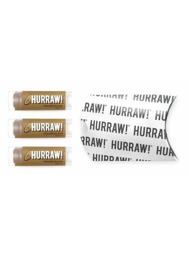 Hurraw! Chocolate Lip Balm, 3 Pack: Organic, Certified Vegan, Cruelty and Gluten Free. Non-GMO, 100% Natural Ingredients. Bee, Shea, Soy and Palm Free. Made in USA - Image 2