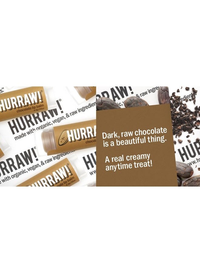 Hurraw! Chocolate Lip Balm, 3 Pack: Organic, Certified Vegan, Cruelty and Gluten Free. Non-GMO, 100% Natural Ingredients. Bee, Shea, Soy and Palm Free. Made in USA - Image 4