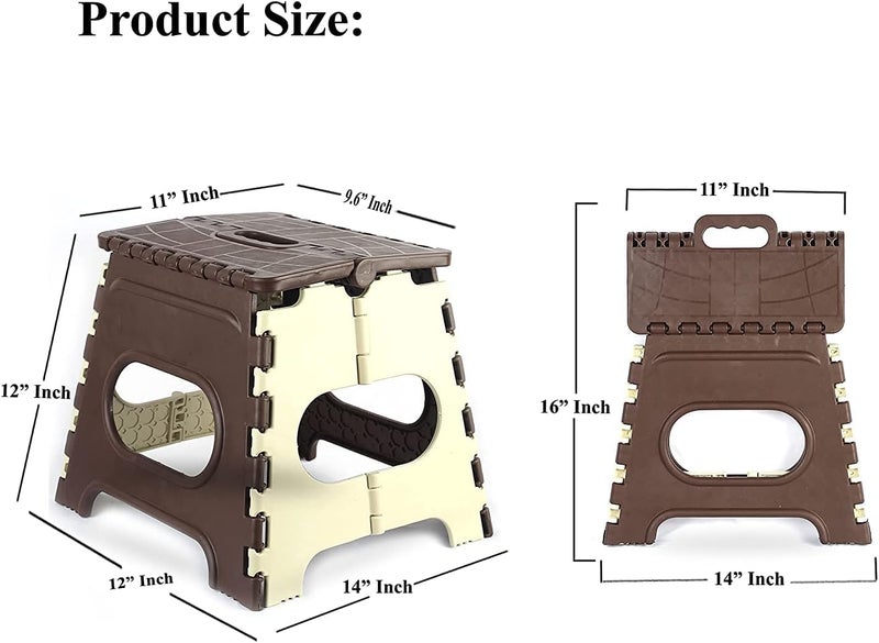 ANLYF Folding Step Stool, Super Strong Foldable Stool for Adults & Kids, Portable Plastic Step Stool, Non Slip Folding Stools for Kitchen, Bathroom, Bedroom, Office Multicolor 12 Inch - Image 5