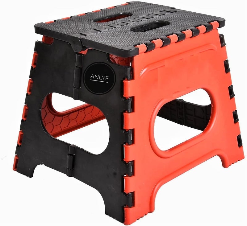 ANLYF Folding Step Stool, Super Strong Foldable Stool for Adults & Kids, Portable Plastic Step Stool, Non Slip Folding Stools for Kitchen, Bathroom, Bedroom, Office Multicolor 12 Inch - Image 3