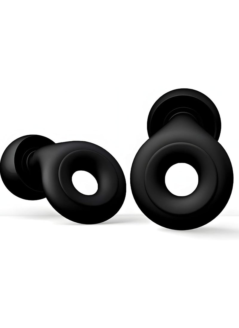 XVersion Silicone Earplugs for Sleep  Super Soft set of Earplugs, Reusable Hearing Protection for Noise Reduction, Concerts, Motorcycles and Noise Sensitivity, 3 sizes S/M/L Noise Cancelling - Black  - Image 1