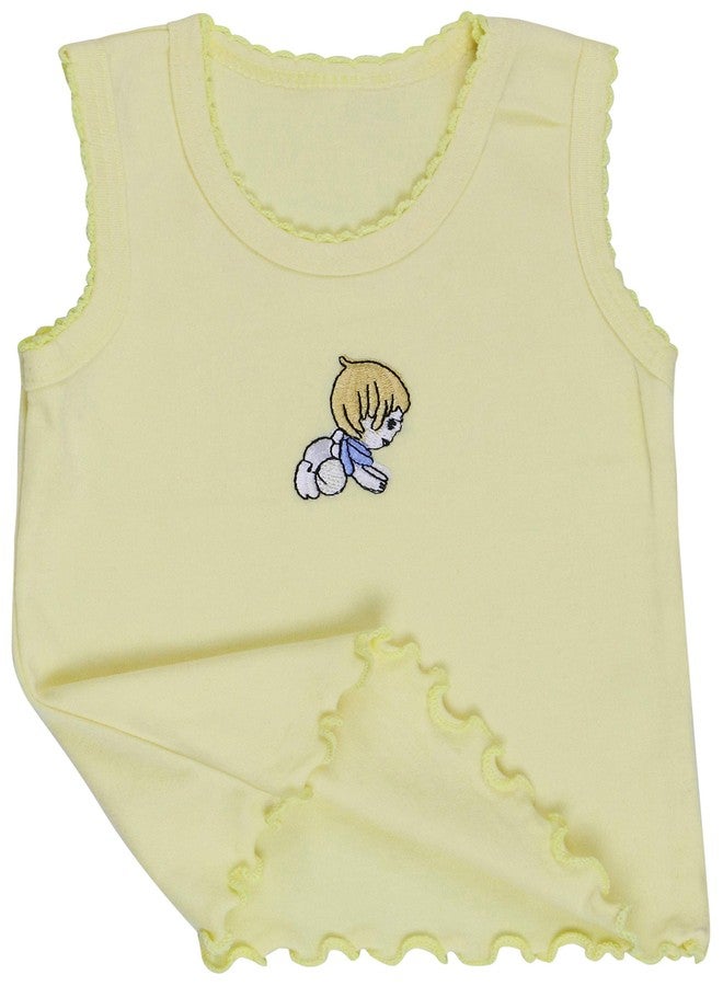 ToBeInStyle Girls' 4 Pack Ruffle Hem Tank Tops - Baby - 6-9 Months - Image 3
