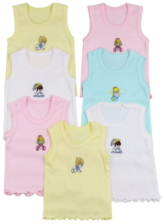 ToBeInStyle Girls' 4 Pack Ruffle Hem Tank Tops - Baby - 6-9 Months - Image 1