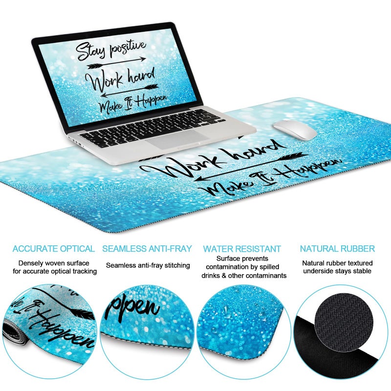 LIMKRIAN Desk Mat Pad, XXL Large Gaming Mouse Pad with Wrist Rest Wrist Support, Ergonomic Mouse Pad, Keyboard Wrist Rest, Coaster, Home Office Desk Accessories Decor Supplies, Stay Positive - Image 4