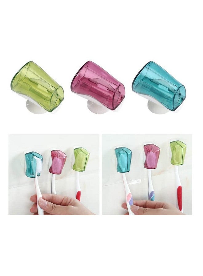 HLLMX 6 PCS Toothbrush Head Covers with Suction Cup Travel Toothbrush Head Covers Case Anti Dust Toothbrush Cover Great Protective Case for Home Travel Outdoor Camping - Image 3