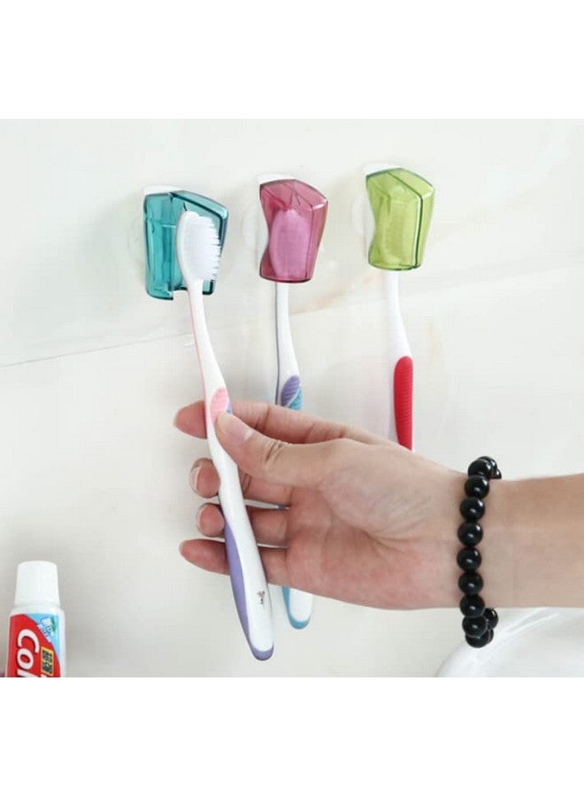 HLLMX 6 PCS Toothbrush Head Covers with Suction Cup Travel Toothbrush Head Covers Case Anti Dust Toothbrush Cover Great Protective Case for Home Travel Outdoor Camping - Image 4