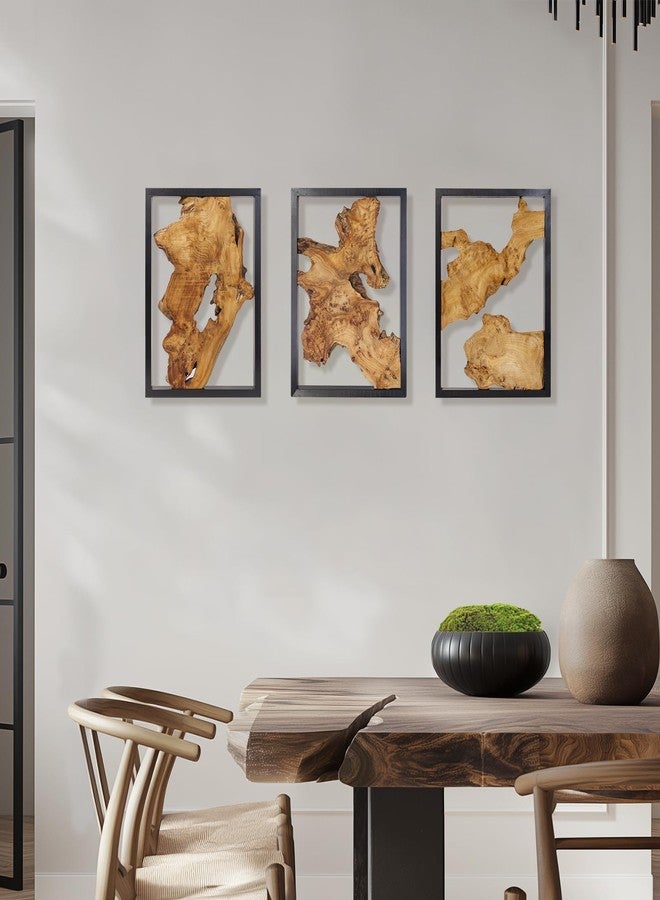 NAHARO Modern Wood Wall Decor- Natural wood Handcrafted Rustic Charm for Your Home - Perfect for Living Room, Bedroom,Kitchen,or Office - Image 3