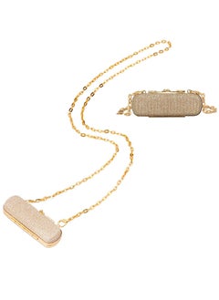 Excefore Lipstick Case with Chain, Rhinestone Lipstick Holder, Lipstick Makeup Pouch with Chain Portable Mini Lipstick Storage Box for Women Party Travel Cosmetic Holder Mother's Day Gift (Gold)  - Image 1