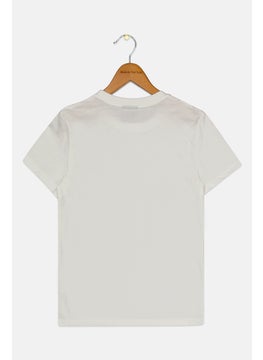 speedo Kids Boy Crew Neck Brand Logo T-Shirt, White  - Image 2