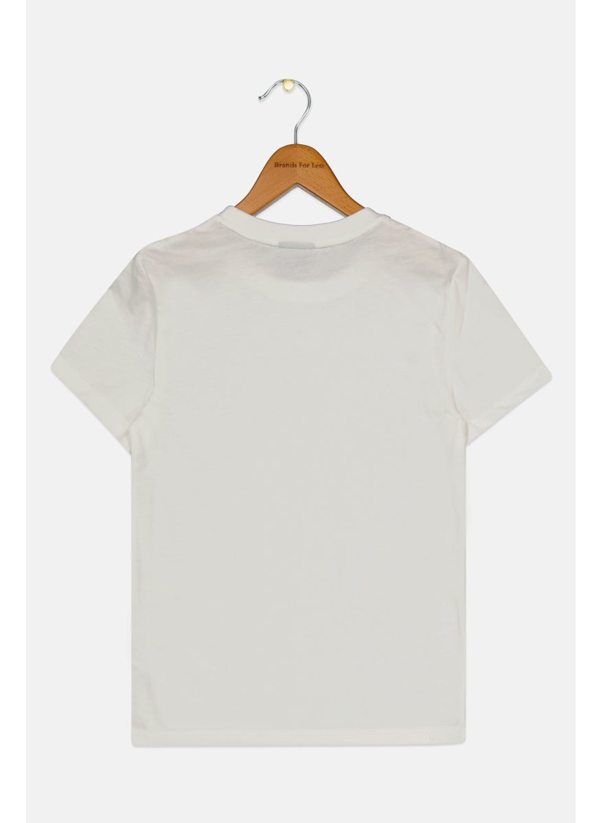 speedo - Kids Boy Crew Neck Brand Logo T-Shirt, White - Image 1