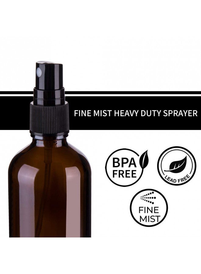 Hydior 4oz Amber Glass Spray Bottle for Essential Oil, Empty Fine Mist Spray Bottle, 6 Pack - Image 4