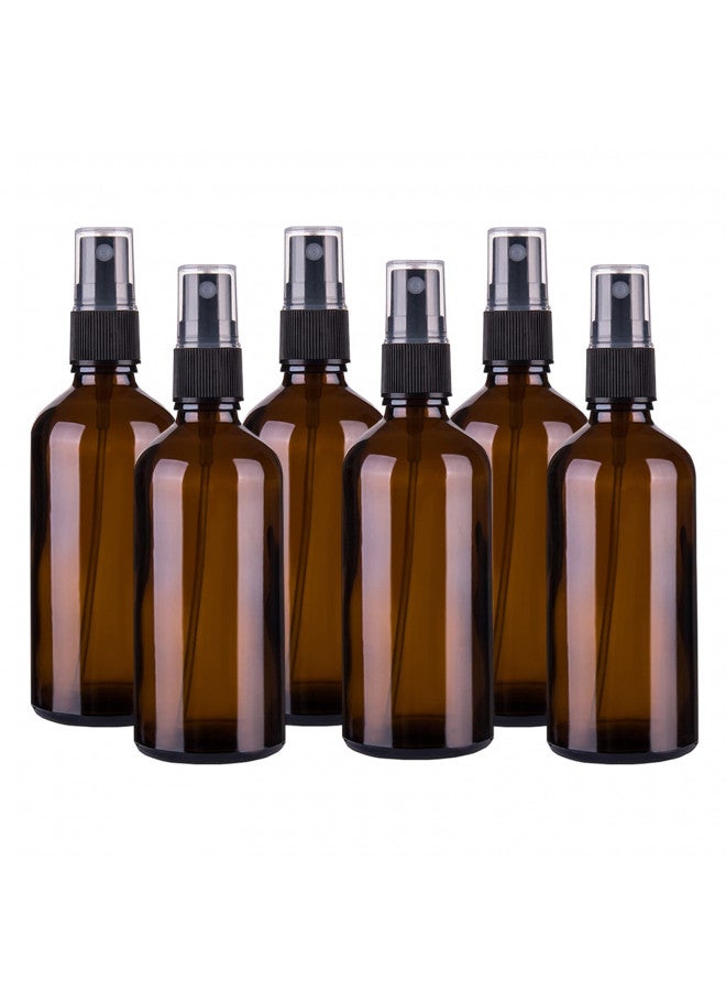Hydior 4oz Amber Glass Spray Bottle for Essential Oil, Empty Fine Mist Spray Bottle, 6 Pack - Image 1
