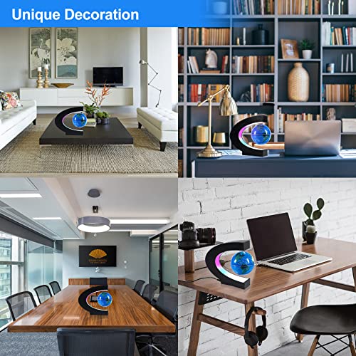Flagest Magnetic Levitation Floating Globe, Levitating C Shape Globe with LED Lights for Education Home Office Desk Bookshelf Decor, Holiday Anniversary Creative Gift(3.3 Inches) - Image 5