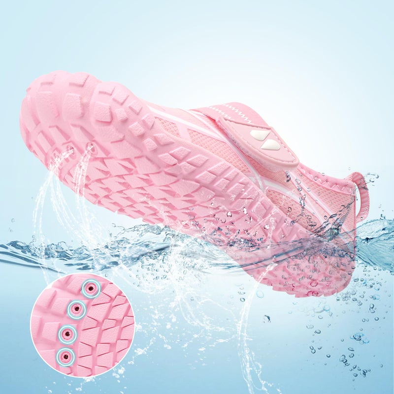 Stelle Kids Water Shoes Boys Girls Swim Hiking Aqua Socks Quick Dry Toddler Barefoot Shoesï¼ˆPinkï¼Œ12MLï¼‰ - Image 5