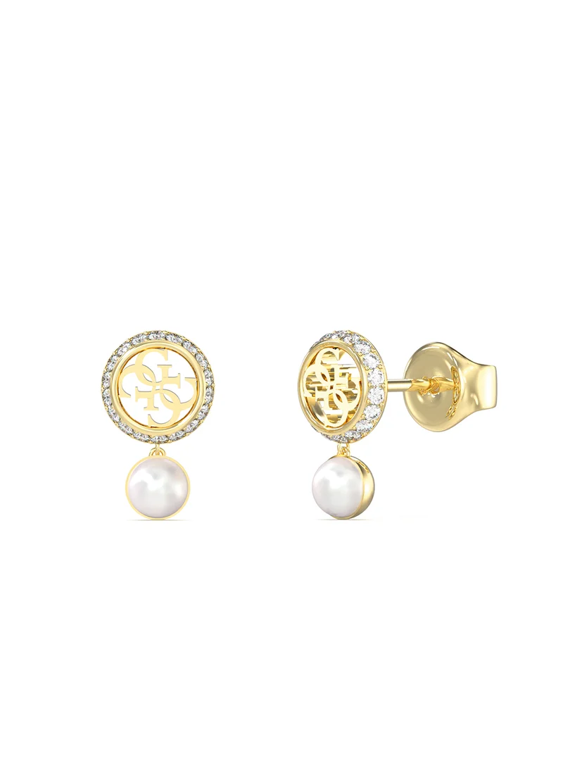 GUESS Tiny Pearly Logo Earrings