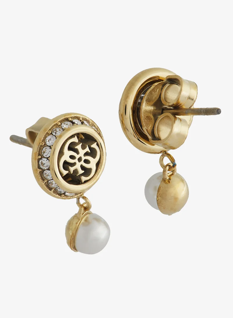GUESS Tiny Pearly Logo Earrings