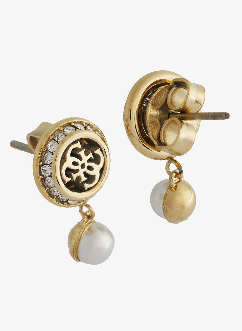 جس أقراط لؤلؤ صغيرة بشعار - Image 2