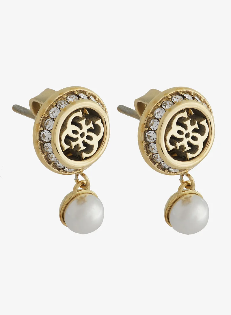 GUESS Tiny Pearly Logo Earrings