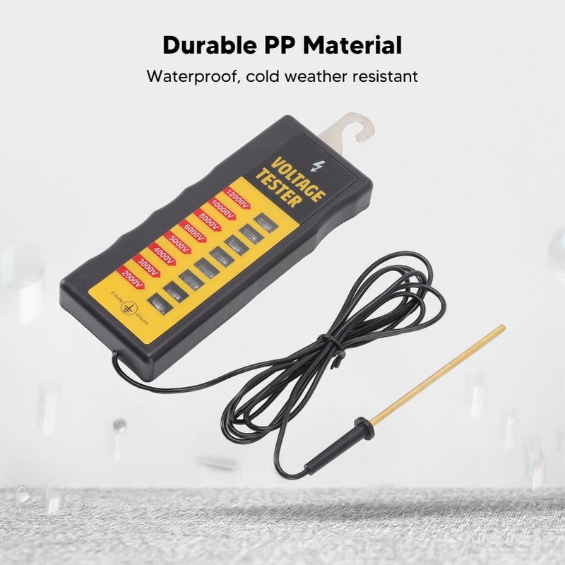 Electric Fence Voltage Tester 8 Neon Lights Maximum 12KV Waterproof Portable Fence Fault Finder for Farms Livestock - Image 3