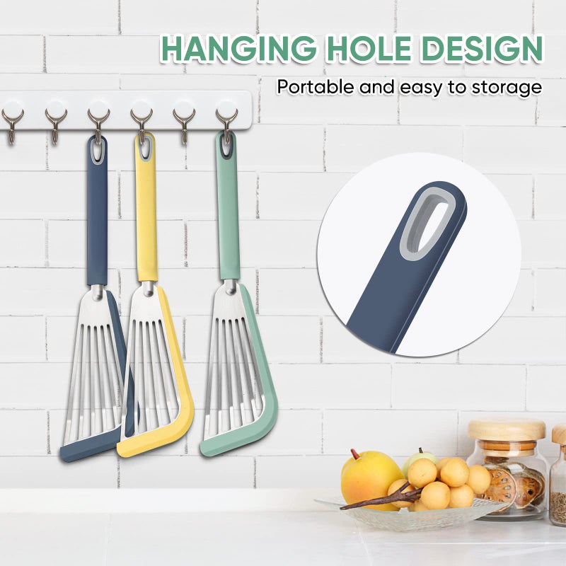 Maywe Tanso Nonstick Fish Spatula,Maywe Tanso Thin Slotted Spatulas Turner Silicone Fish Spatulas for Nonstick Cookware,High Heat Resistant BPA Free Cooking Utensils,Ideal for Fish,Eggs,Pancakes - Image 5