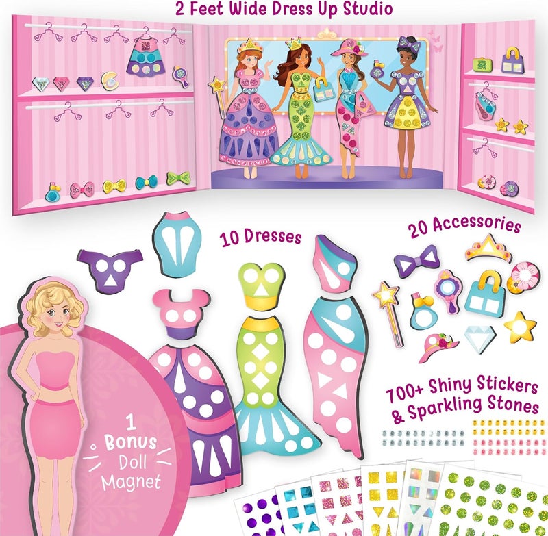 Imagimake DIY Magnetic Dress-Up Princess |Pretend Play Magnetic Toys for Kids | 30 Magnetic Dresses & Accessories | Interchange & Create Unlimited Outfits | Birthday Gift for 3,4,5,6,7,8 Year Old Girl - Image 2