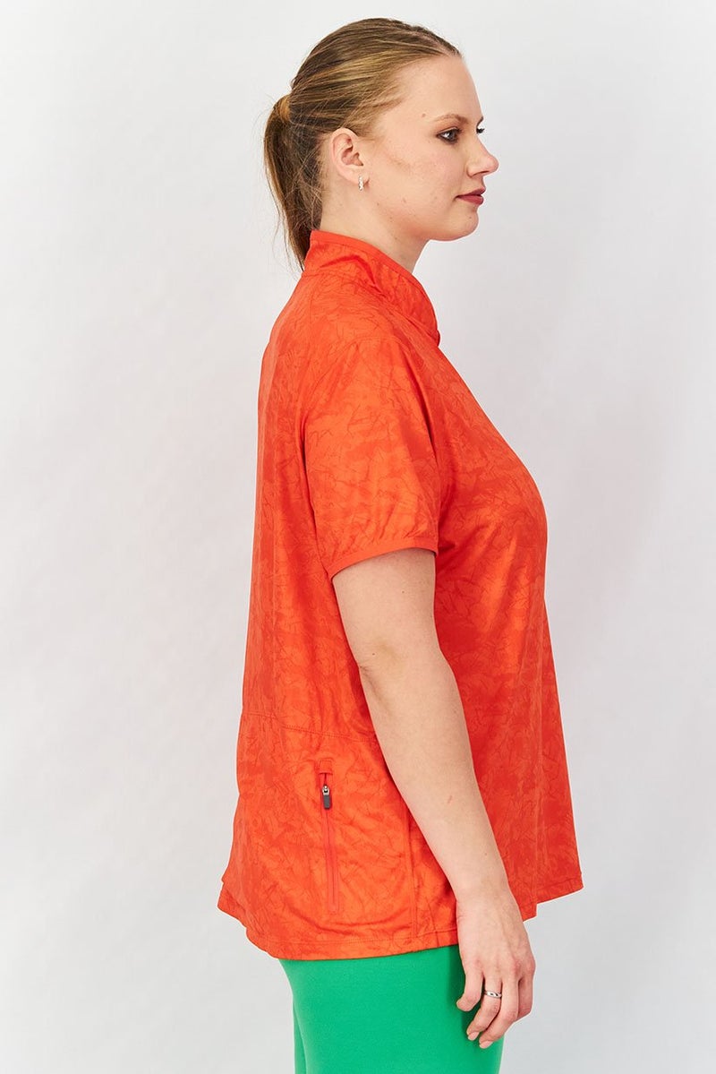 Tchibo Women Sportswear Fit Short Sleeve Cycling Jersey, Orange - Image 2