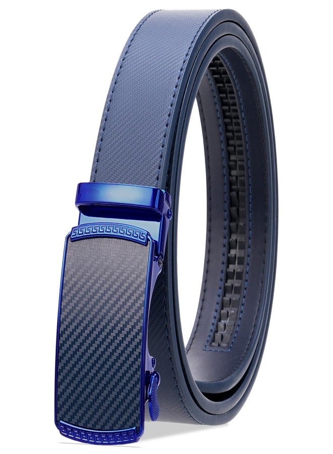 SENDEFN Men's Leather Belt Automatic Ratchet Buckle Slide Belt for Dress Casual Trim to Fit with Gift Box - Image 1