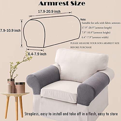 ESRISE Sofa Arm Chair Covers, Couch Armrest Armchair Covers, Stretch Anti-Slip Recliner Slipcovers Furniture Protector, Set of 2 (Navy Blue) - Image 2
