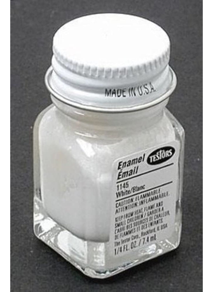 Testors Testor's 1145TT 1/4 Oz White Gloss Enamel Hobby Paint  - Image 1