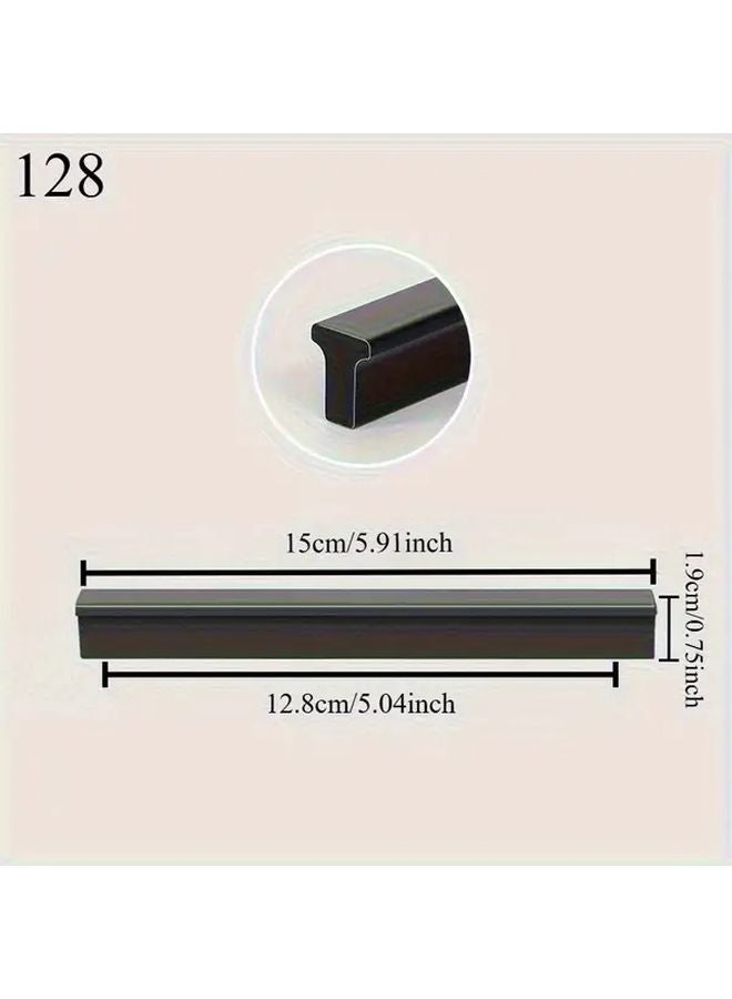 Modern Aluminum Alloy Cabinet Handles Sleek Black Finish Durable Easy Install For Kitchen Wardrobe - Image 5