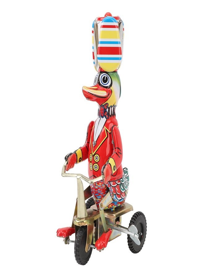 Segrehy Wind Up Duck on Bike Toy, Vintage Retro Clockwork Tin Toy for Adult Collections & Home Office Desk Decor, Handmade Delicate Mechanical Plaything, Unique Nostalgic Gift for Collectors - Image 1