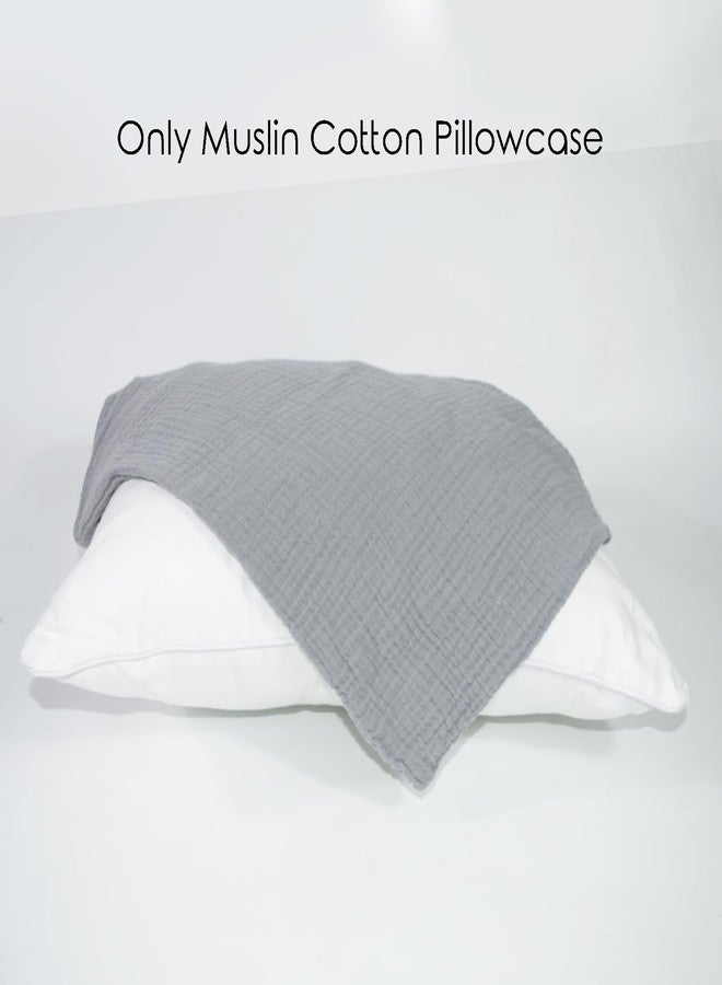Dormlony Organic Cotton Muslin Mini Pillowcases with Envelope Design,2 Pack Ultra Breathable Kids Toddler Pillowcases for Boys and Girls- 13 x 18 inches (Grey) - Image 4